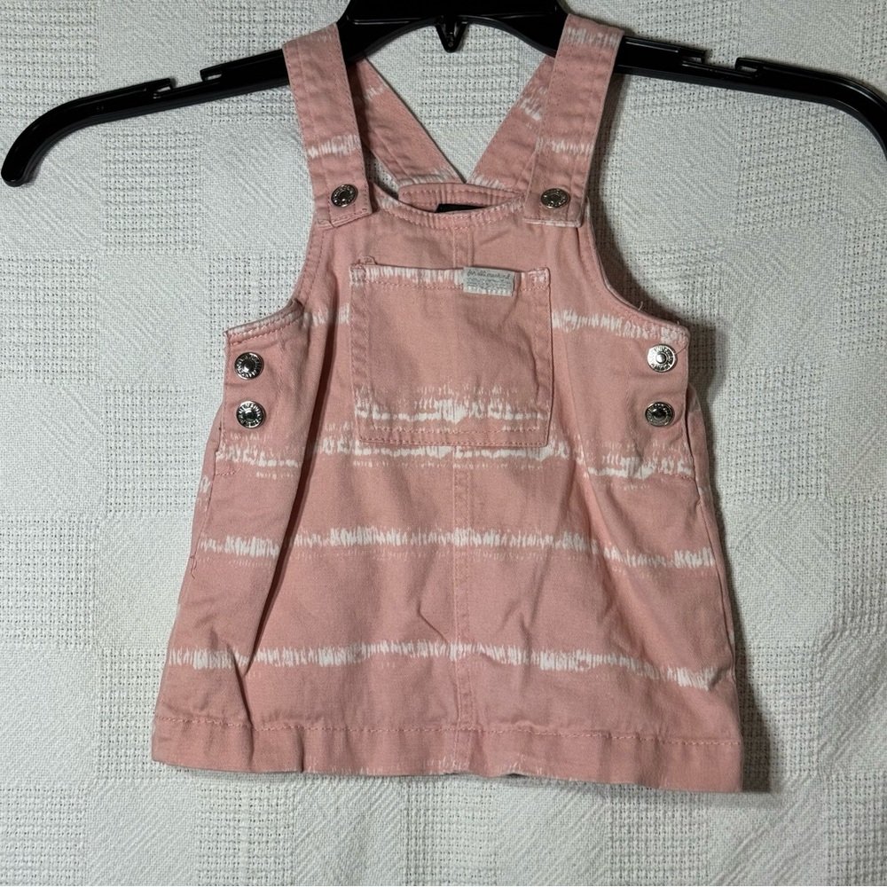 7 For‎ all Mankind Overall Dress Baby Girls 18M Months Pink Denim Striped Straps